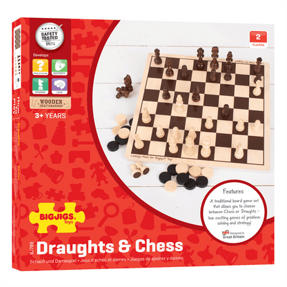 Wooden Draughts And Chess Set - ABC School Supplies