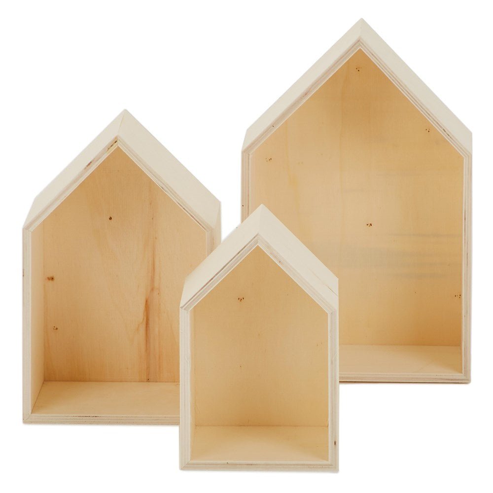 Wooden House Discovery Boxes - Pack of 3 - ABC School Supplies