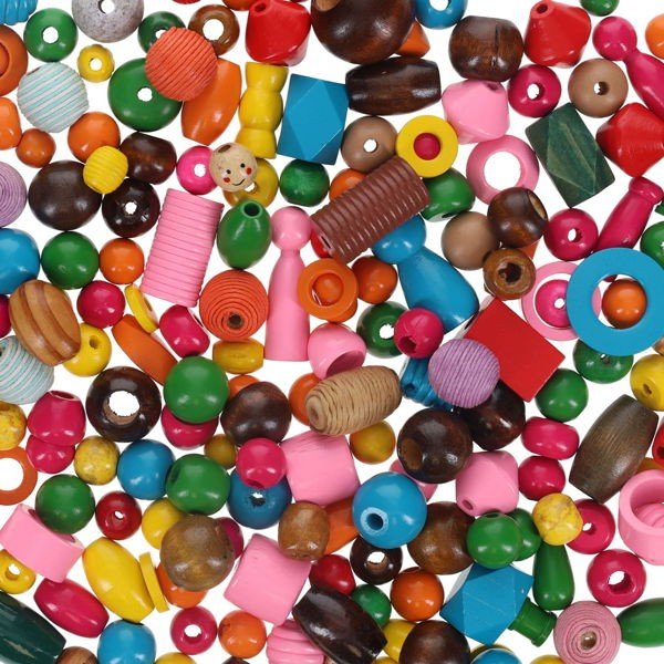 Wooden Lacing Beads (Large) Pack 454g - ABC School Supplies