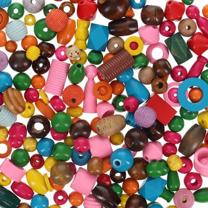 Wooden Lacing Beads (Large) Pack 454g - ABC School Supplies