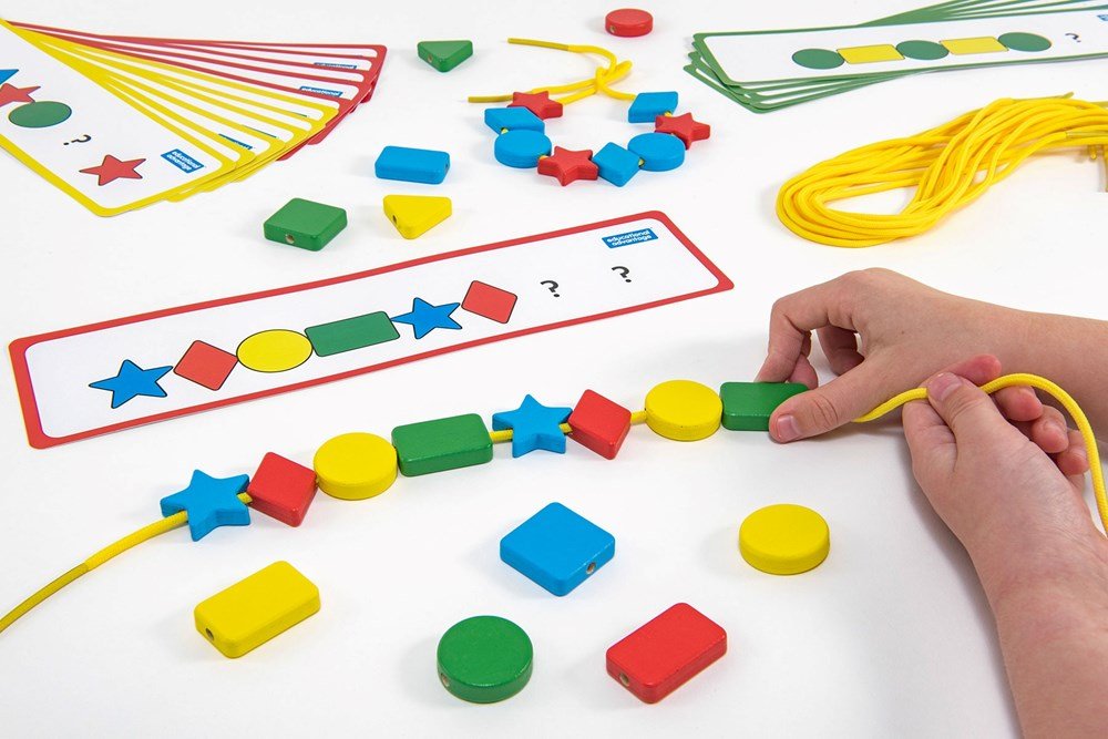 Wooden Lacing Shape Beads - ABC School Supplies