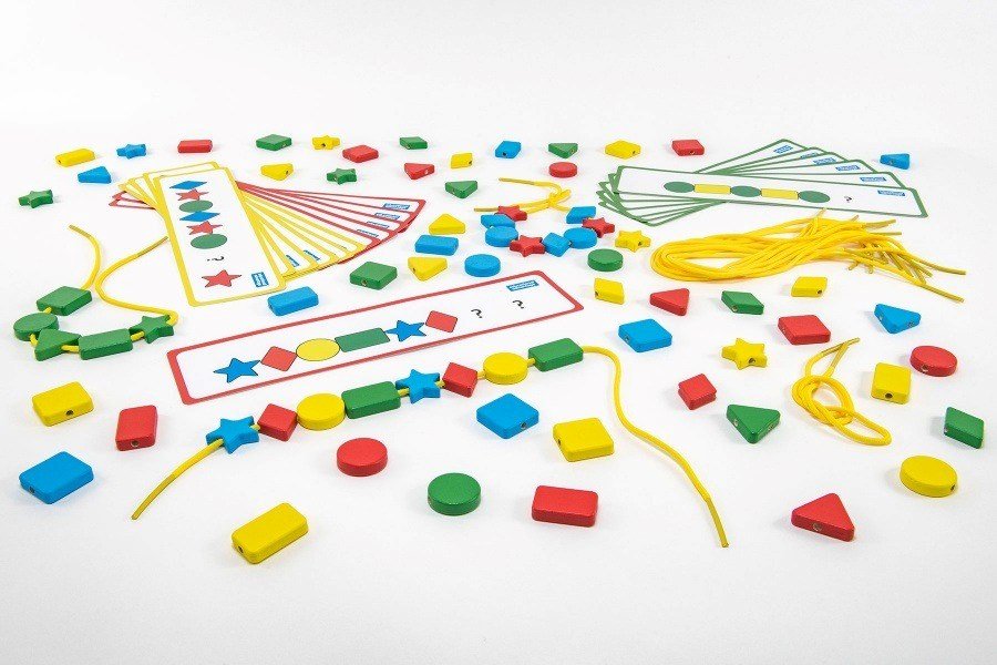 Wooden Lacing Shape Beads - ABC School Supplies