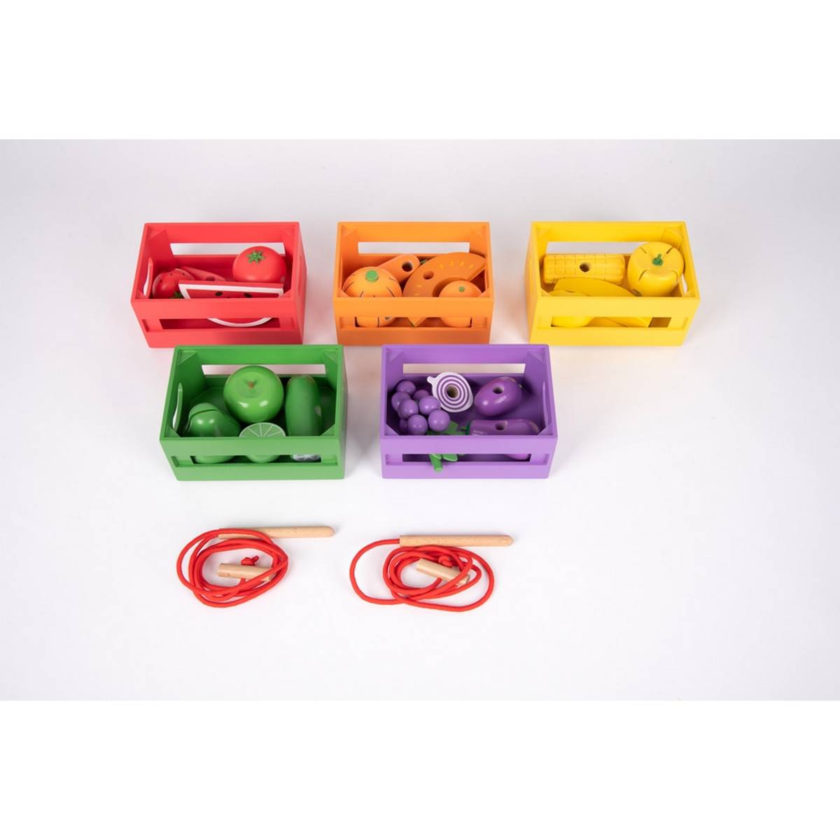 Wooden Sorting Fruit & Vegetable Crates - ABC School Supplies