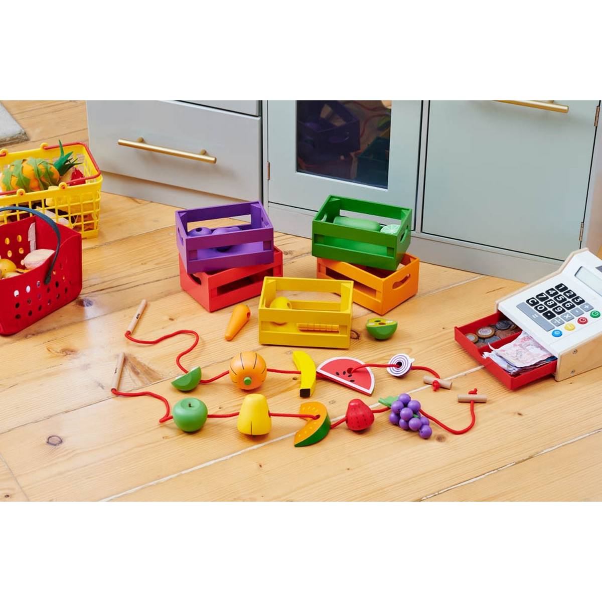 Wooden Sorting Fruit & Vegetable Crates - ABC School Supplies