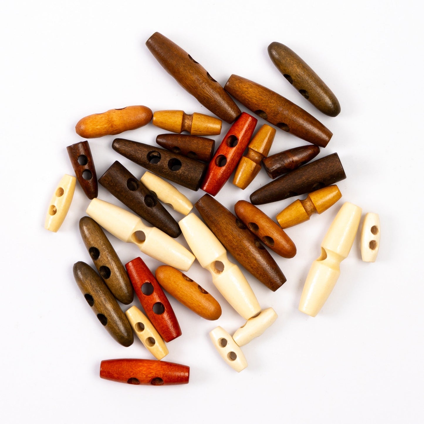 Wooden Toggles Assorted - Pack of 30 - ABC School Supplies