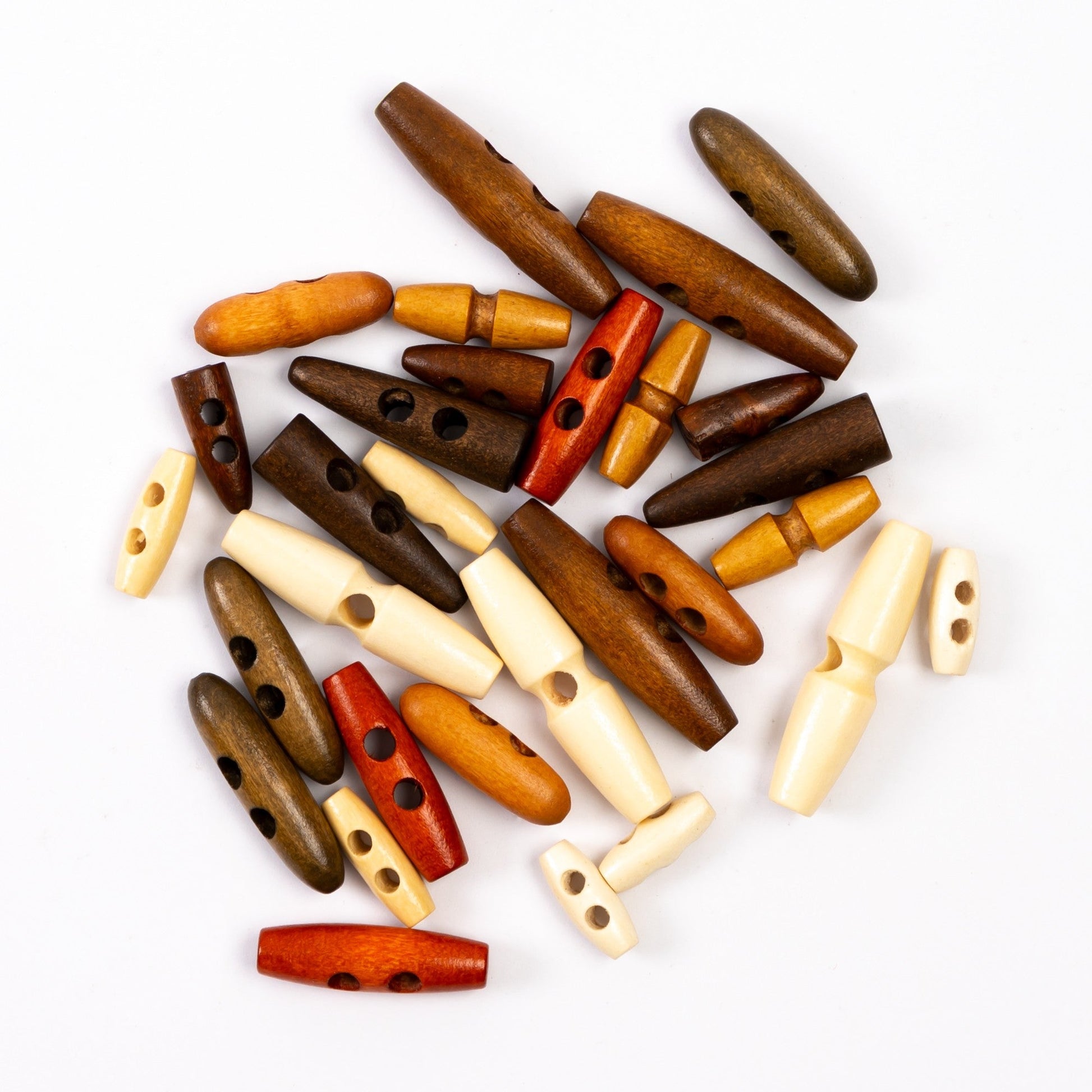 Wooden Toggles Assorted - Pack of 30 - ABC School Supplies