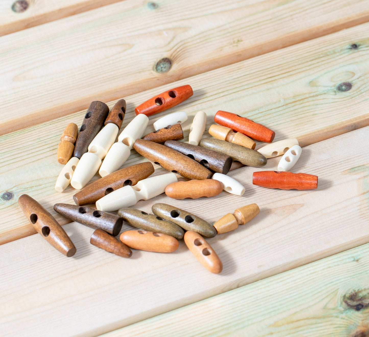 Wooden Toggles Assorted - Pack of 30 - ABC School Supplies