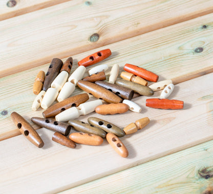 Wooden Toggles Assorted - Pack of 30 - ABC School Supplies