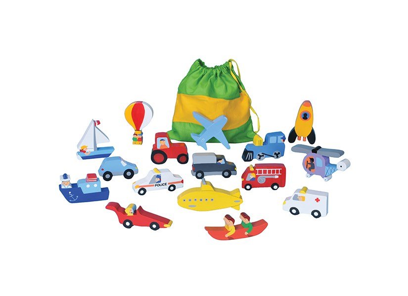 Wooden Transport Play Set - ABC School Supplies