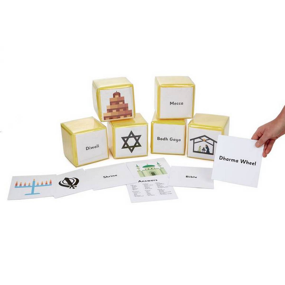 World Faith Symbols Dice Cards - ABC School Supplies