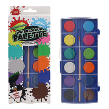 World Of Colour 12 Colour Watercolour Paint Palette Set With Brush - ABC School Supplies