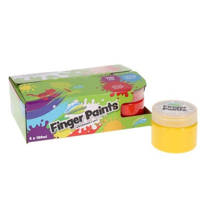 World Of Colour 6X100Ml Finger Paints - ABC School Supplies