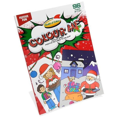 World Of Colour A4 96Pg Festive Fun Perforated Colouring Book - Christmas - ABC School Supplies