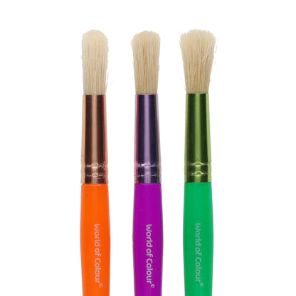 World Of Colour Big Grip Brush - Round Head Pack of 3 - ABC School Supplies