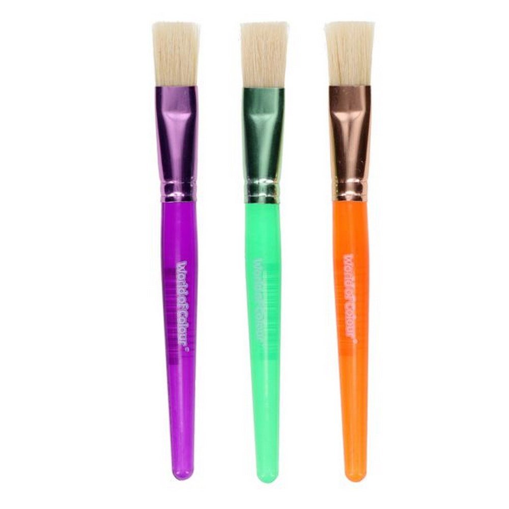 World Of Colour Big Grippers Paint Brush - Flat Head Value Tub Of 30 - ABC School Supplies