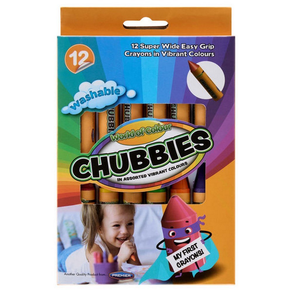 World Of Colour Box Of 12 Young Hands Big Crayons - ABC School Supplies
