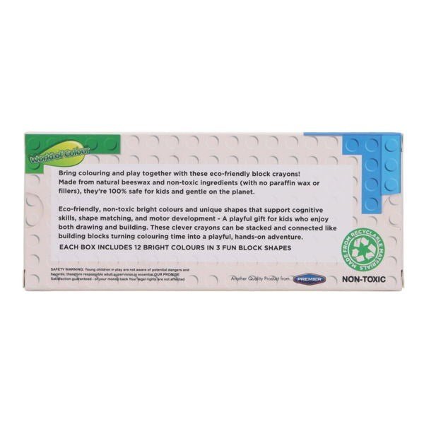 World of Colour Building Block Crayons - ABC School Supplies