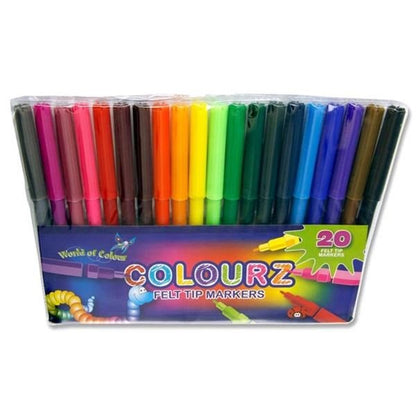 World of Colour Felt Tip Markers Of 20 - ABC School Supplies