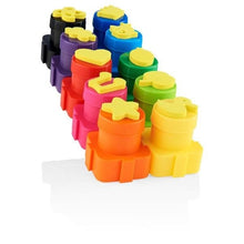 World Of Colour Interlocking Pots 20G Finger Paint With Stamps Set Of 10 - ABC School Supplies