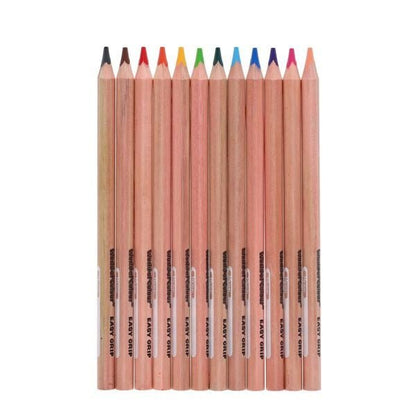 World Of Colour Jumbo Triangle Easy Grip Colouring Pencils Pack Of 12 - ABC School Supplies