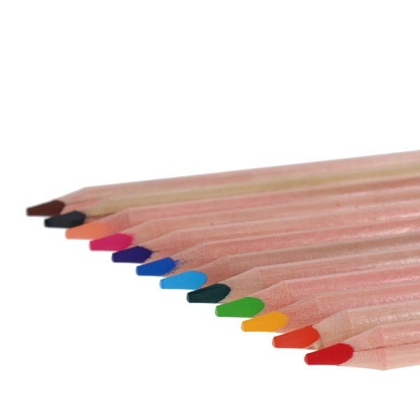 World Of Colour Jumbo Triangle Easy Grip Colouring Pencils Pack Of 12 - ABC School Supplies