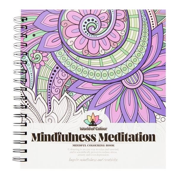 World of Colour Mindful Colouring Book - Mindfulness Meditation 64 Designs - ABC School Supplies