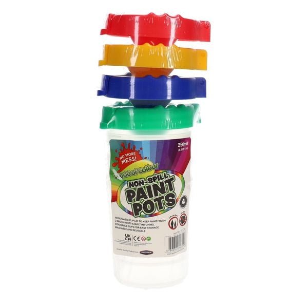 World Of Colour Non - Spill Water Pots 250Ml Pack Of 4 - ABC School Supplies