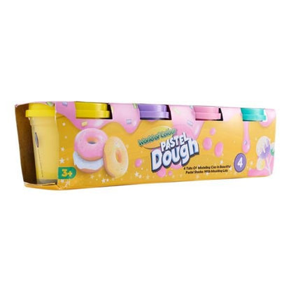 World Of Colour Play Dough Pastel With Mould Lids (4X140G Pots) - ABC School Supplies