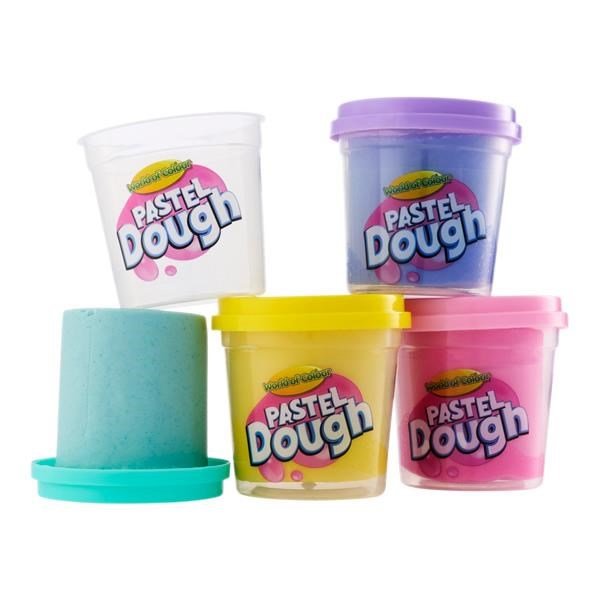 World Of Colour Play Dough Pastel With Mould Lids (4X140G Pots) - ABC School Supplies