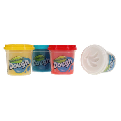 World Of Colour Play Dough With Mould Lids (4X140G Pots) Red, Blue, White & Yellow - ABC School Supplies