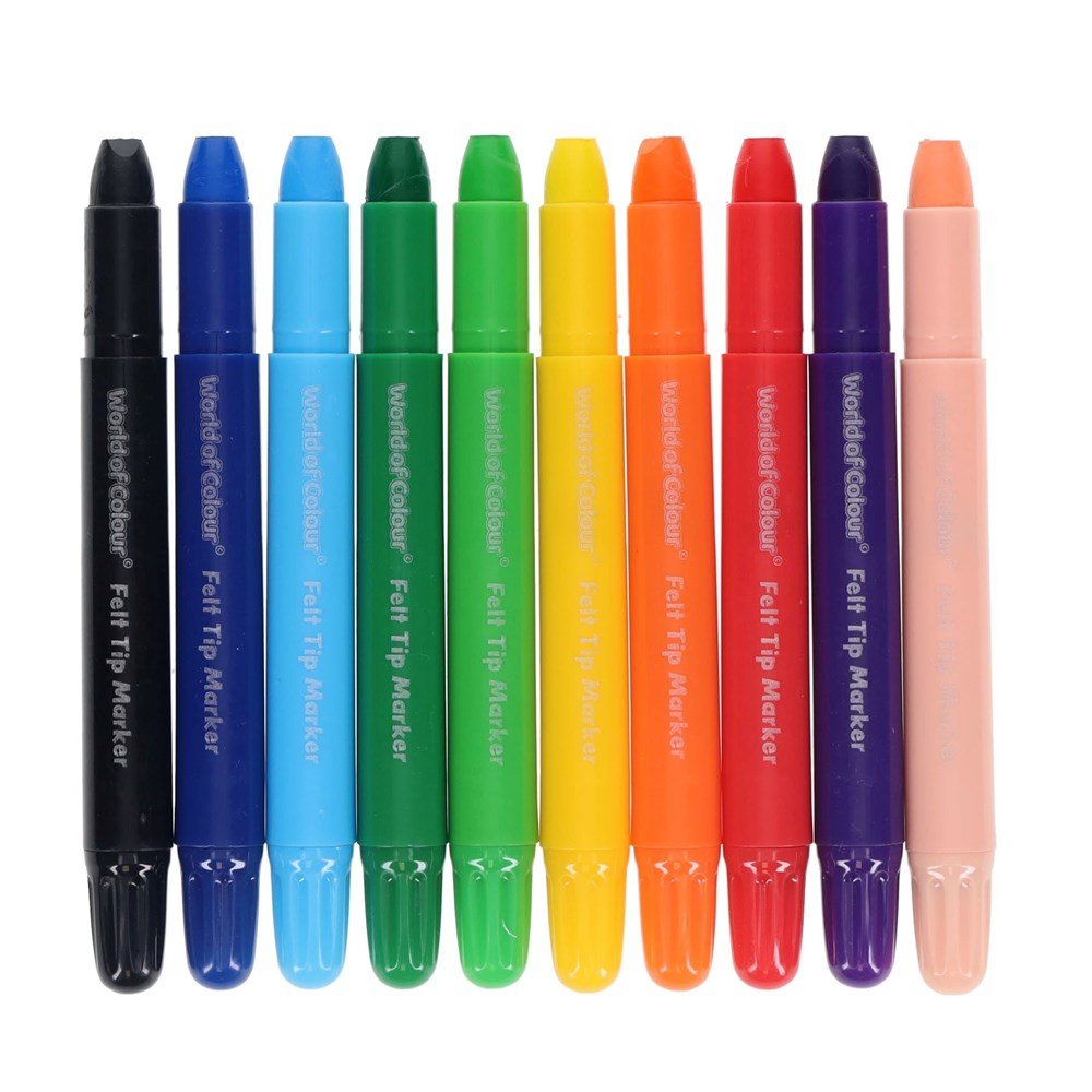 World of Colour Twisties Chunk Crayons Pack of 10 - ABC School Supplies