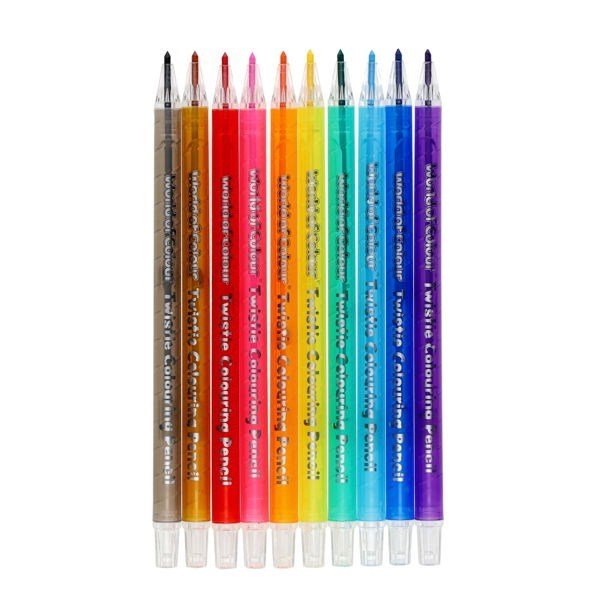 World of Colour Twisties Coloured Pencils Pack of 10 - ABC School Supplies