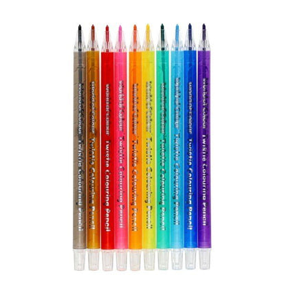 World of Colour Twisties Coloured Pencils Pack of 10 - ABC School Supplies
