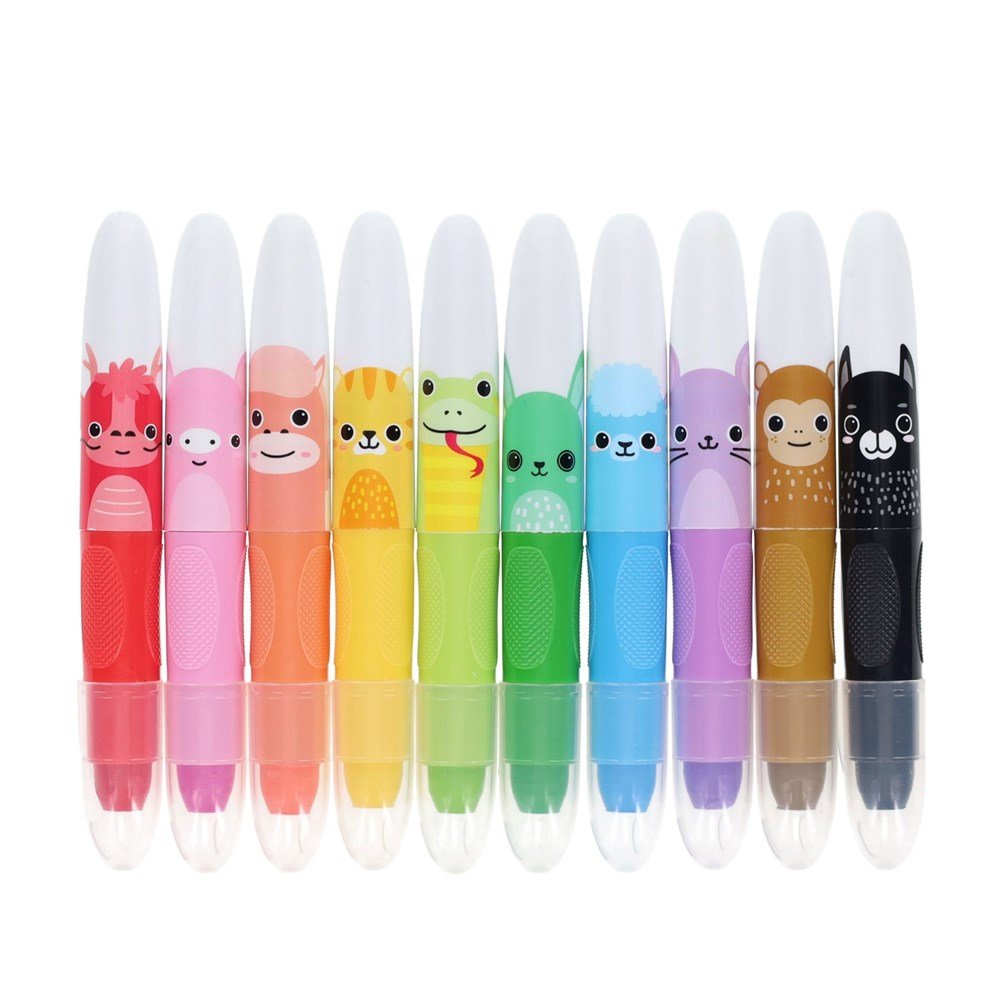 World of Colour Twisties Critters Crayons Pack of 10 - ABC School Supplies
