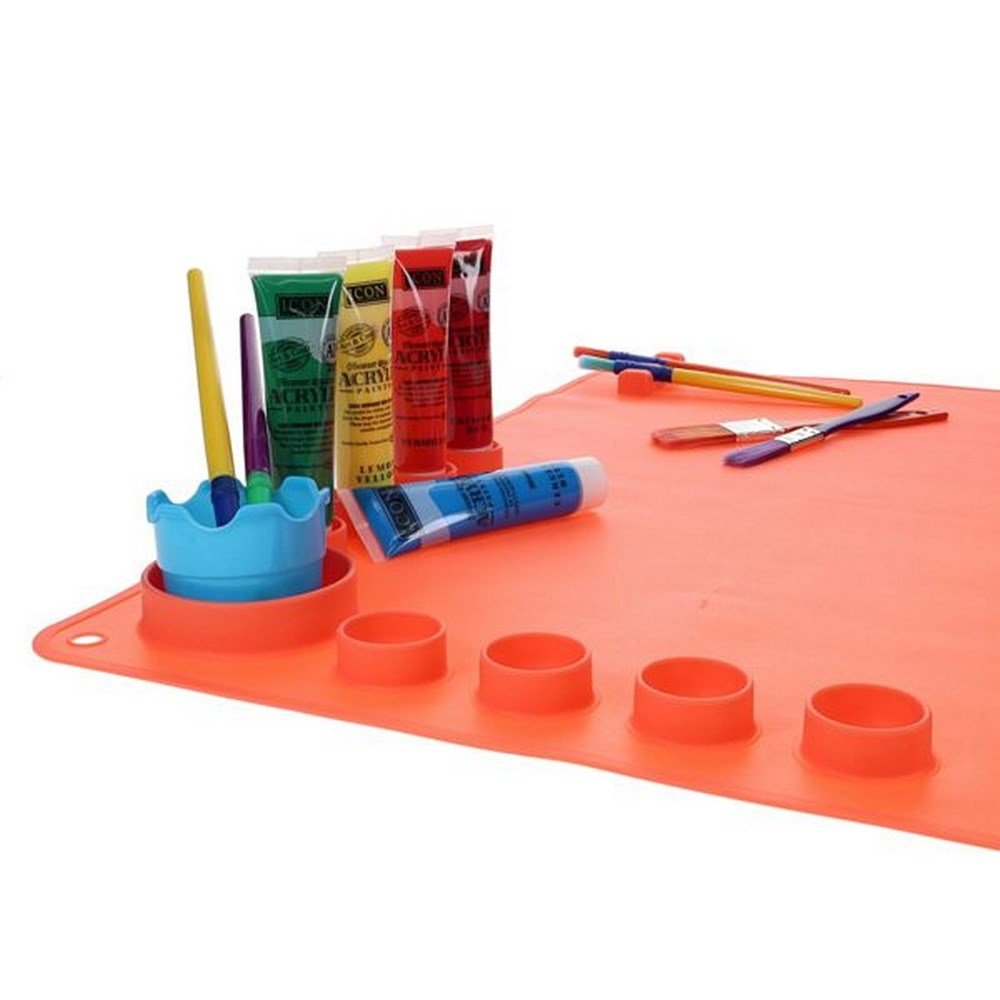 **World Of Colour Washable Silicone Craft Mat 60X40Cm - Coral - ABC School Supplies