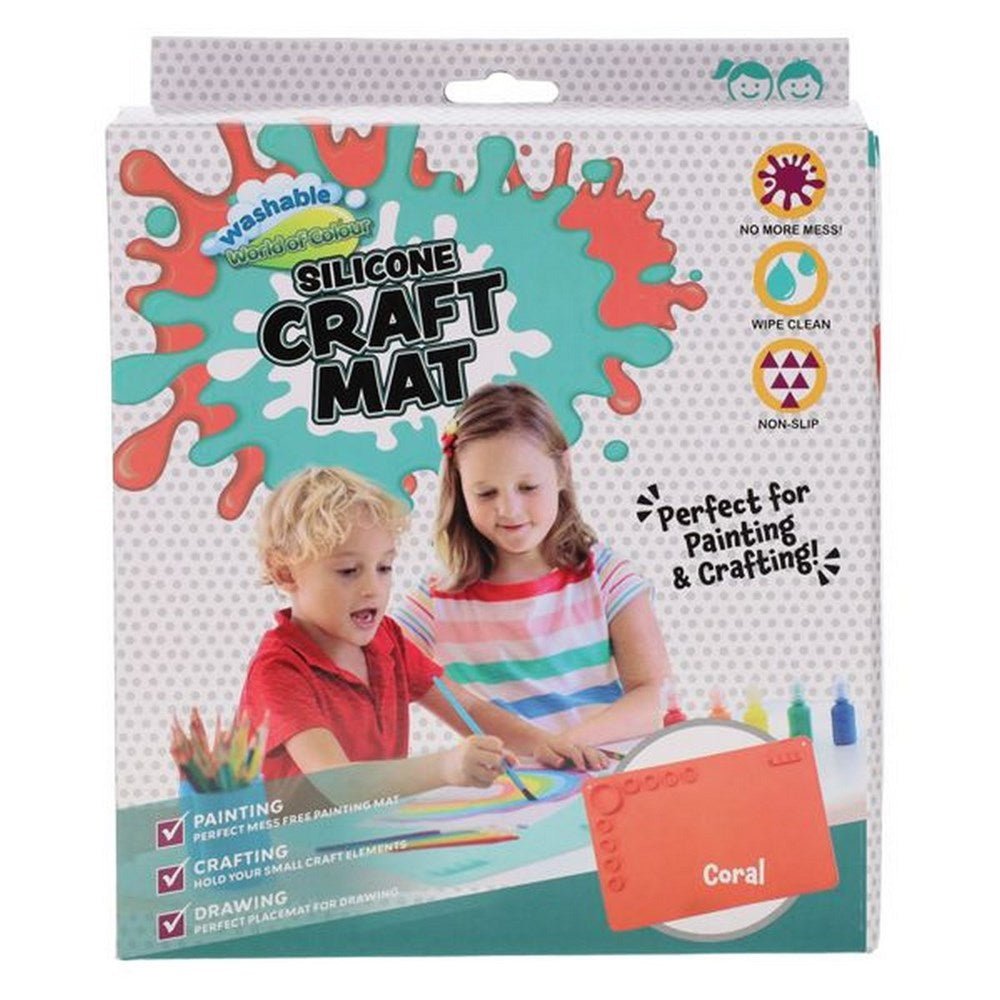 **World Of Colour Washable Silicone Craft Mat 60X40Cm - Coral - ABC School Supplies
