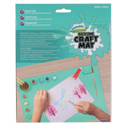 **World of Colour Washable Silicone Craft Mat 60X40Cm - Mint - ABC School Supplies