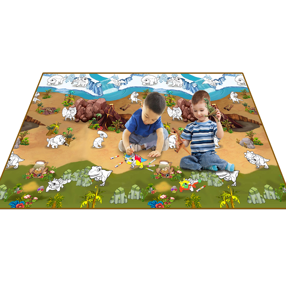 **Xl Colour N Wipe Dinosaur Playmat 200X 120 Cm - ABC School Supplies