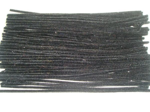 Chenille Pipe Cleaners Extra Long - Black