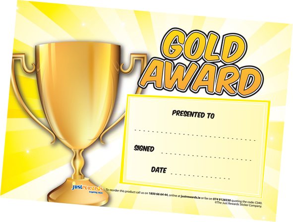 Gold Award Certificates