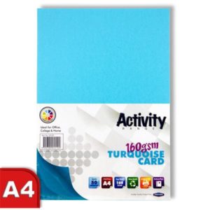 A4 Turquoise Card 160gsm (Pack of 50 Sheets)