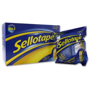 Sellotape Original Golden Clear Sticky Tape 24mm x 66mm Large Core