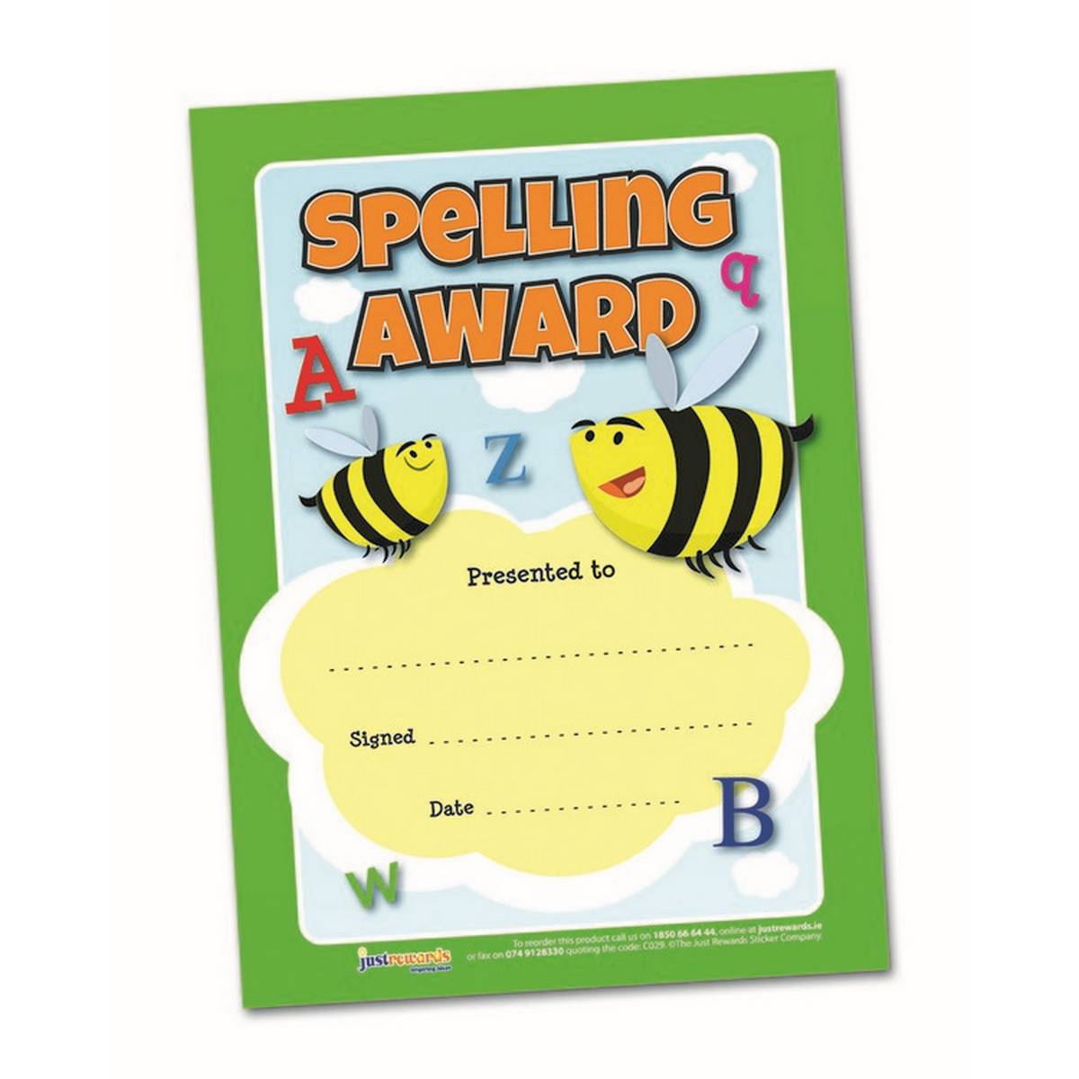 Spelling Award Certificates
