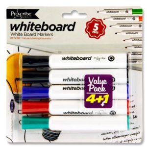 Dry Wipe Whiteboard Marker Value Pack 4+1 Free