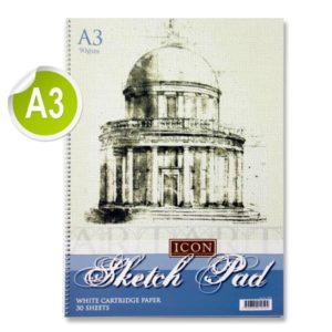 Icon A3 90gsm Spiral Sketch Pad 30 Sheets