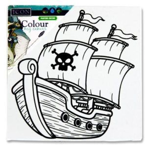 Icon 100x100mm Colour My Canvas - Pirate Ship