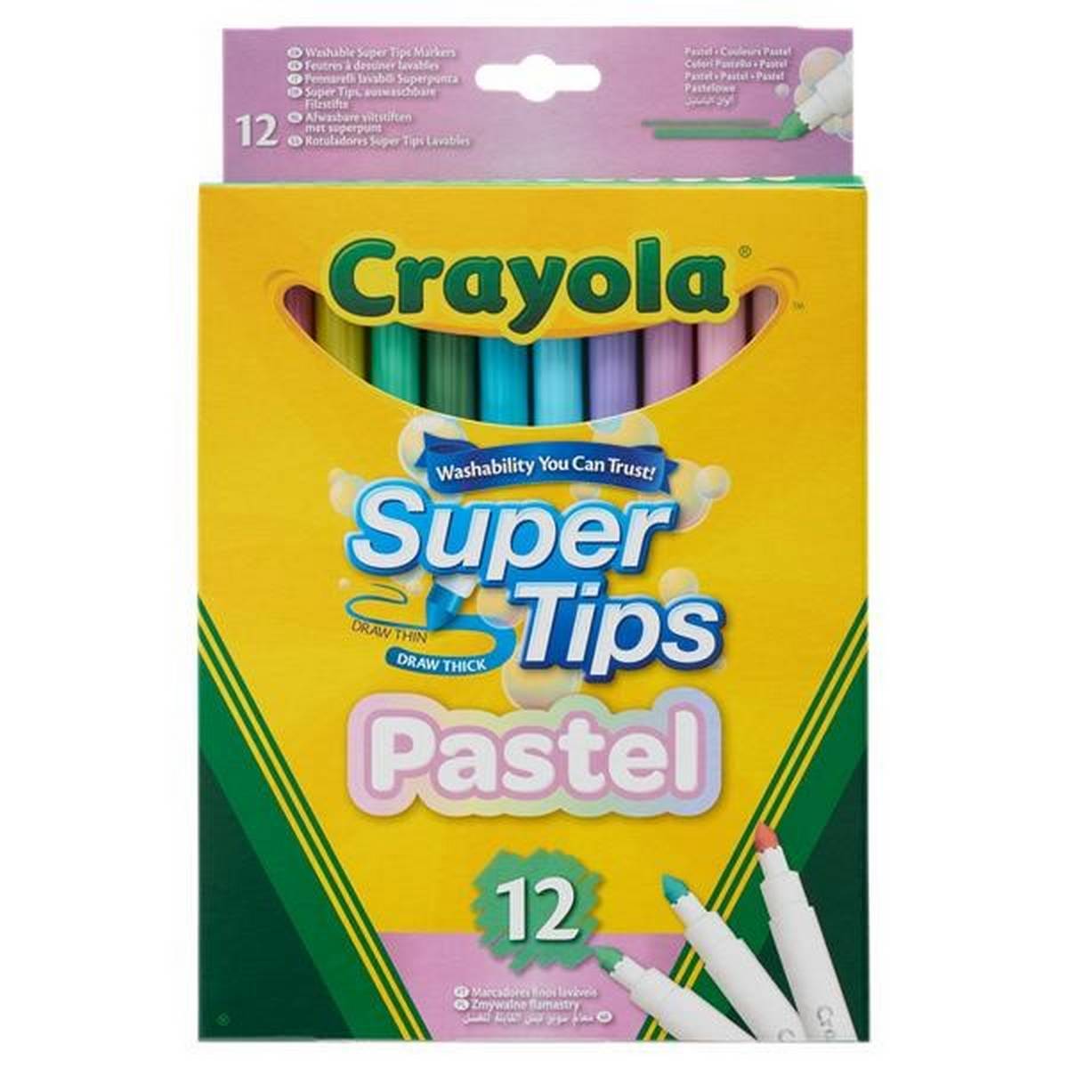 Crayola Super Tips 12 Pack Pastel - ABC Books